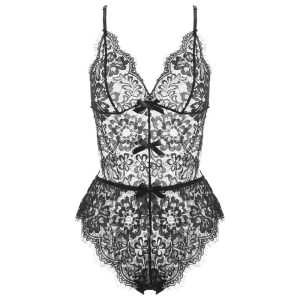 Lace big backless bodysuit